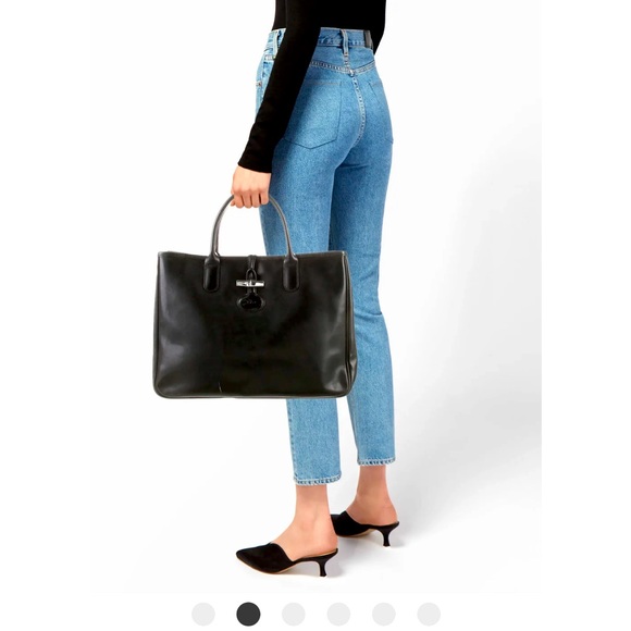 Longchamp Bags Longchamp Black Patent Leather Laptop Work Tote Poshmark